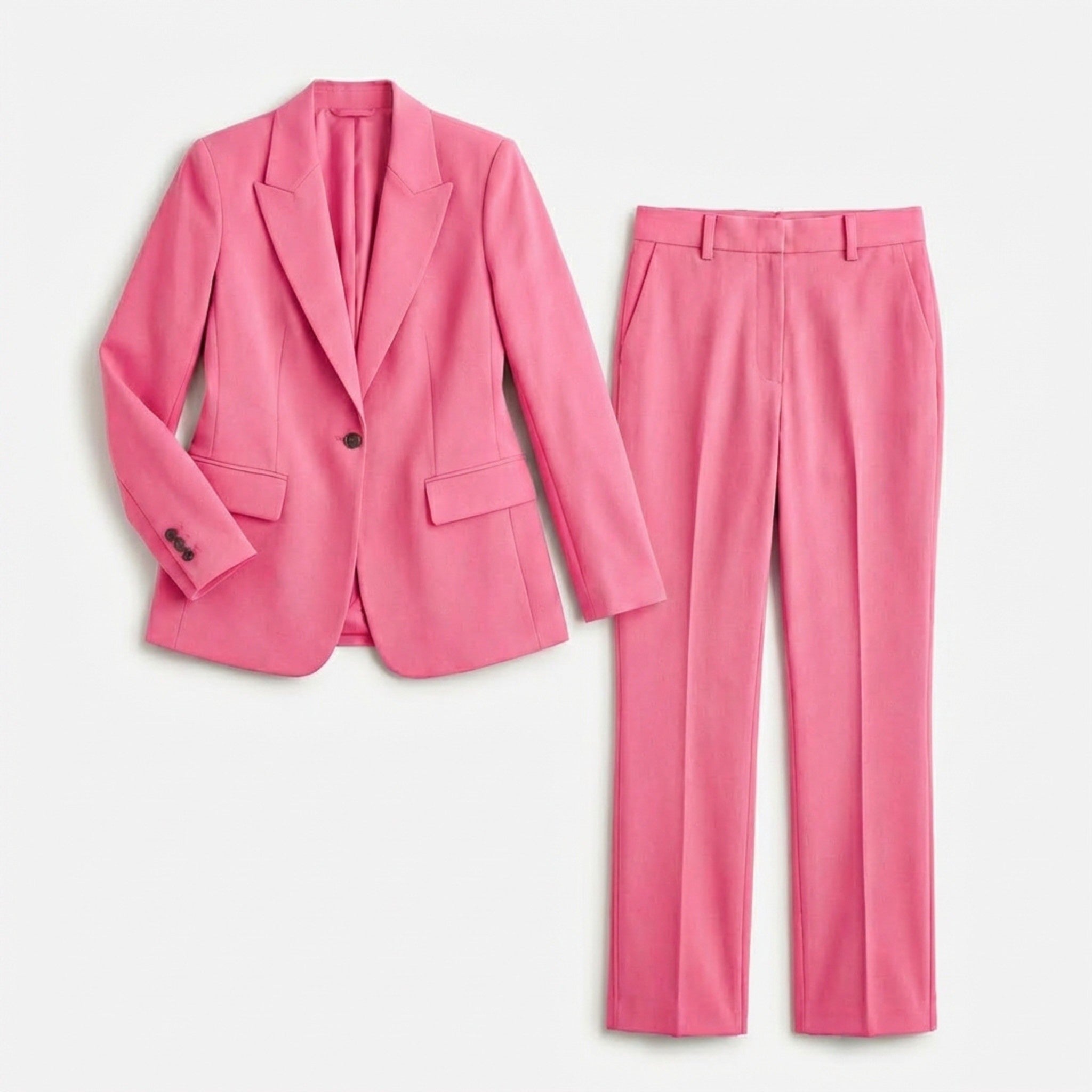Women’s Tailored Two Piece Set – Single Button Blazer and Straight Leg Trousers