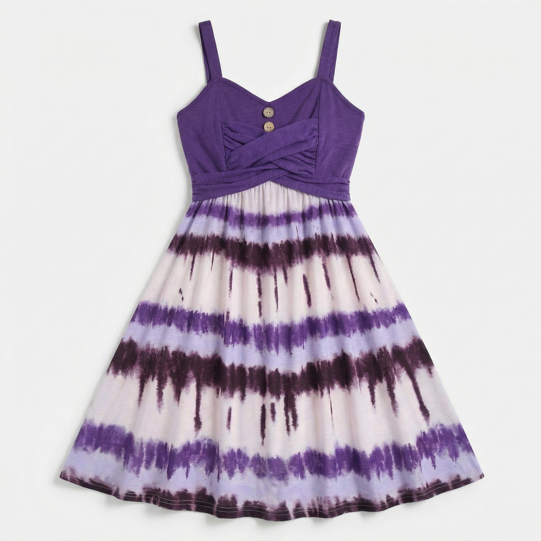Women’s Tie Dye A-Line Dress – Sleeveless V Neck