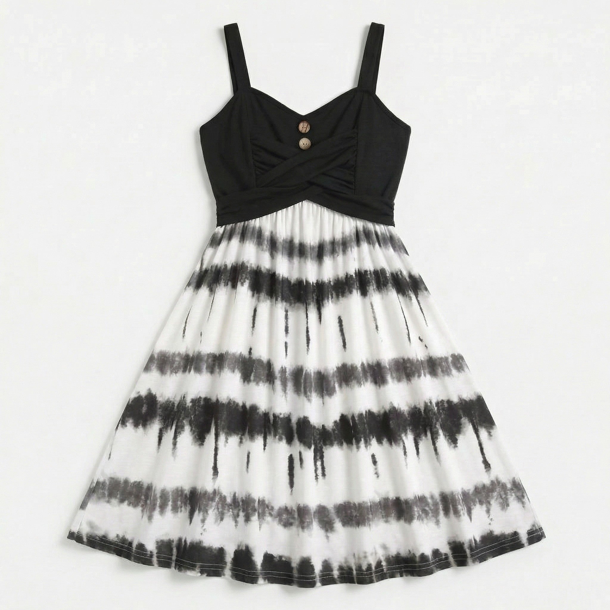 Women’s Tie Dye A-Line Dress – Sleeveless V Neck