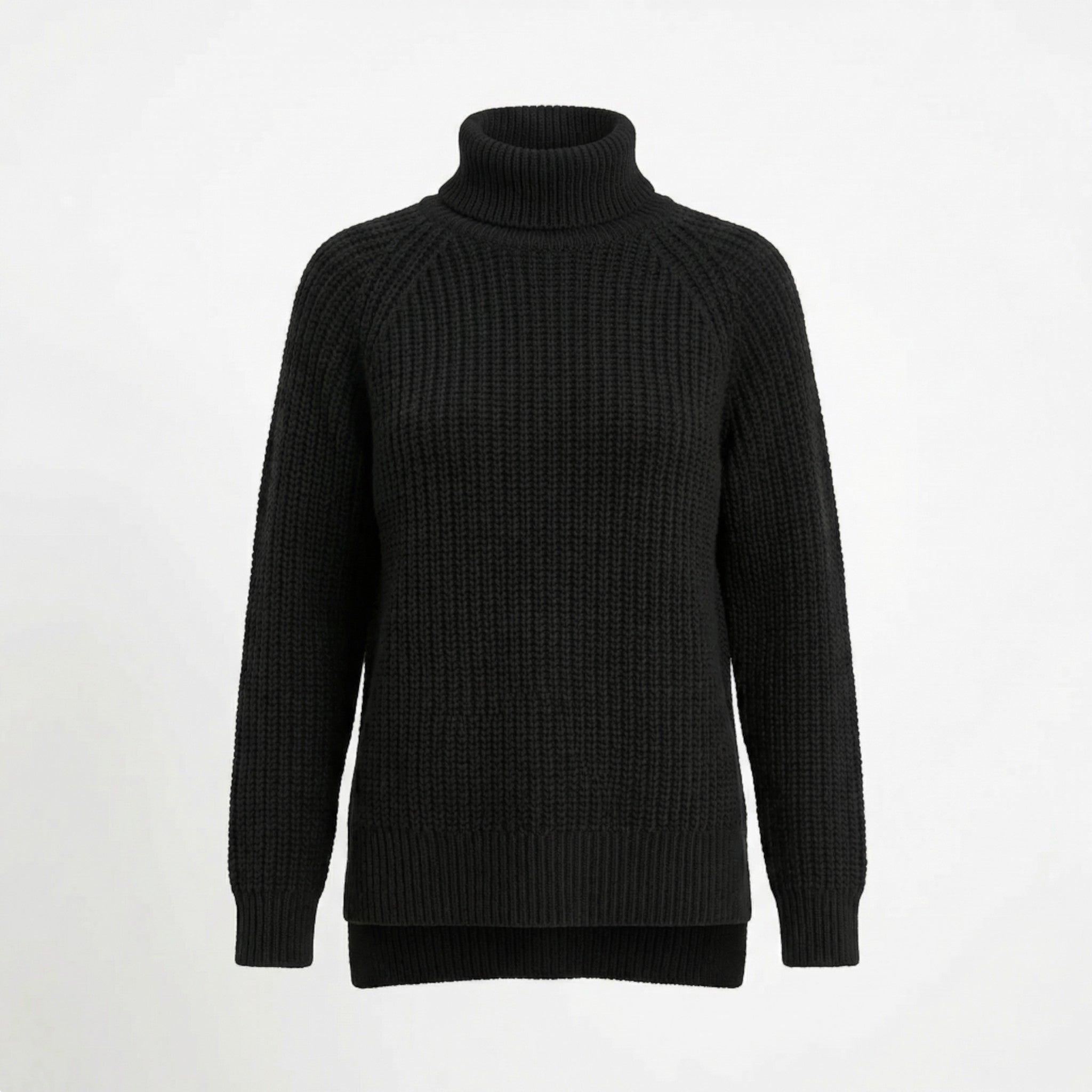 Women’s Turtleneck Casual Sweater – Relaxed Ribbed Knit