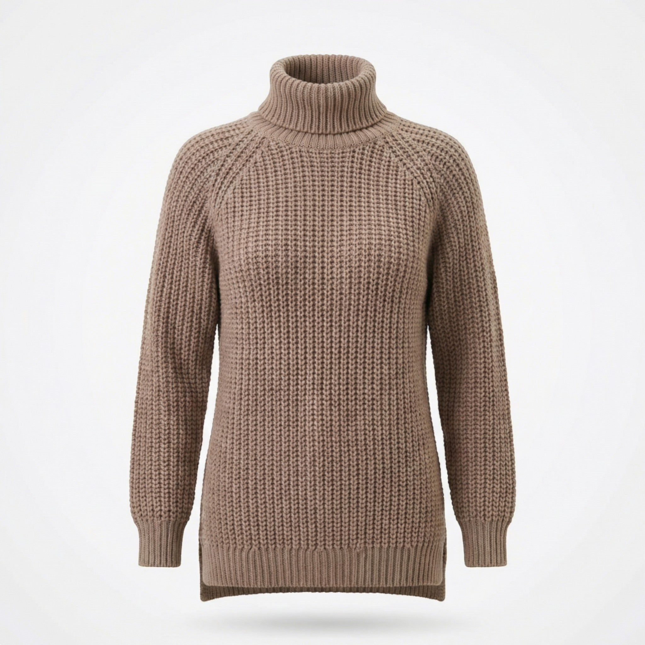 Women’s Turtleneck Casual Sweater – Relaxed Ribbed Knit