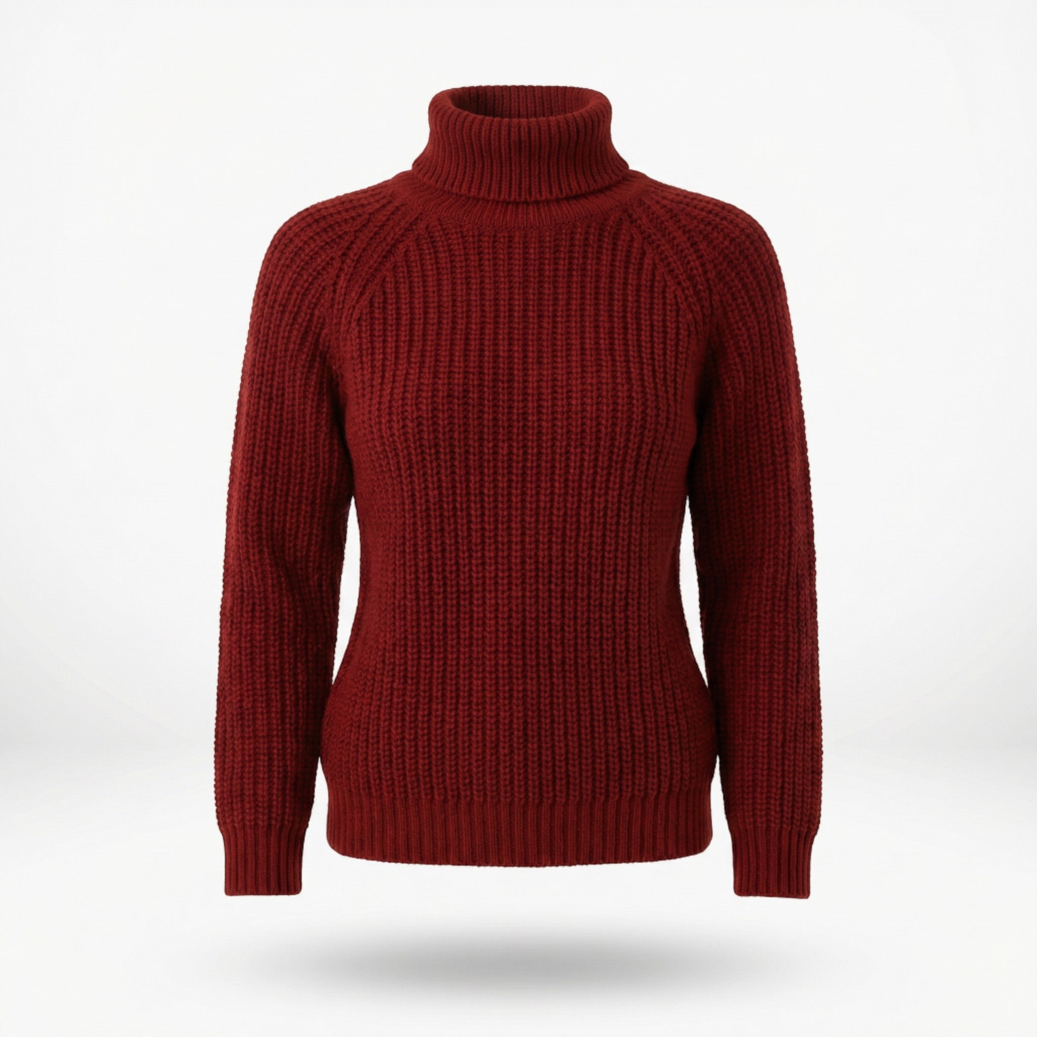 Women’s Turtleneck Casual Sweater – Relaxed Ribbed Knit