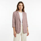 Women’s Two-Button Blazer – Regular Length Solid Color Design