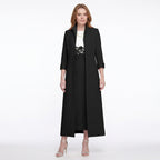 Women’s Two Piece Dress Set – Longline Jacket Lace Panel