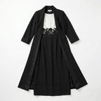 Women’s Two Piece Dress Set – Longline Jacket Lace Panel