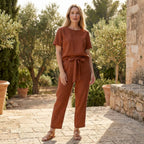 Women’s Light Weight Two Piece Set – Short Sleeve Top Trousers