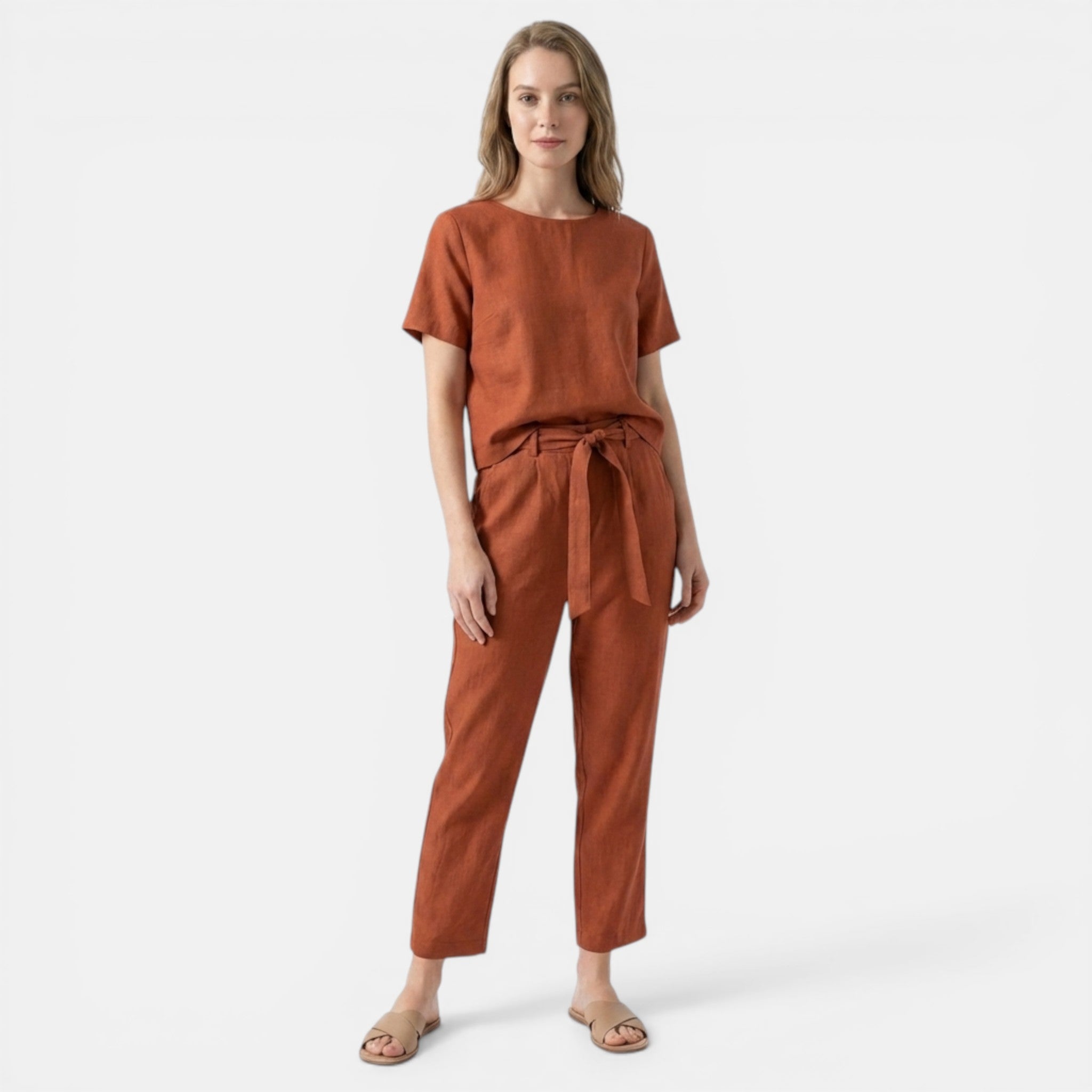 Women’s Light Weight Two Piece Set – Short Sleeve Top Trousers