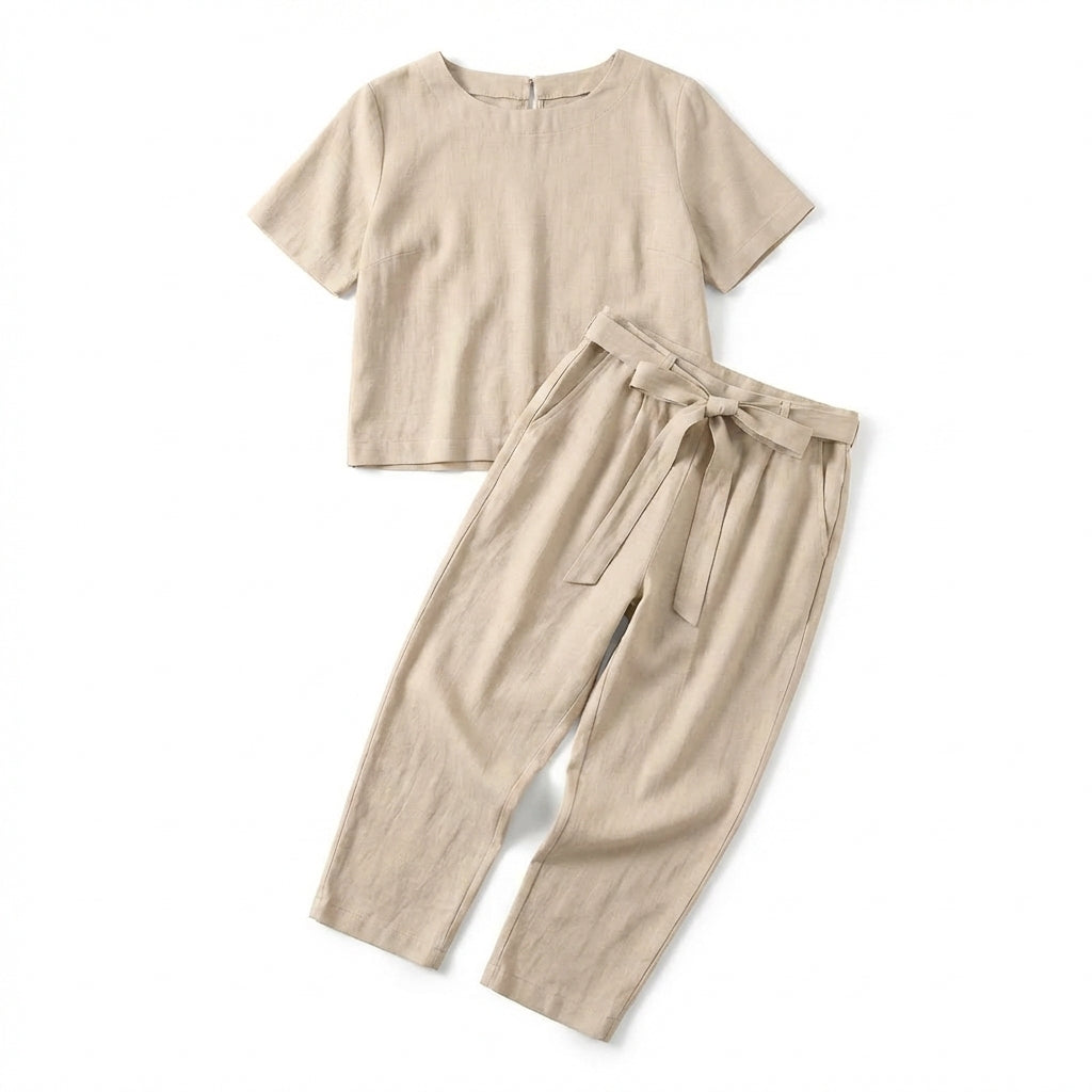 Women’s Light Weight Two Piece Set – Short Sleeve Top Trousers