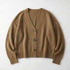 Women’s V Neck Button Cardigan – Long Sleeve Relaxed Fit