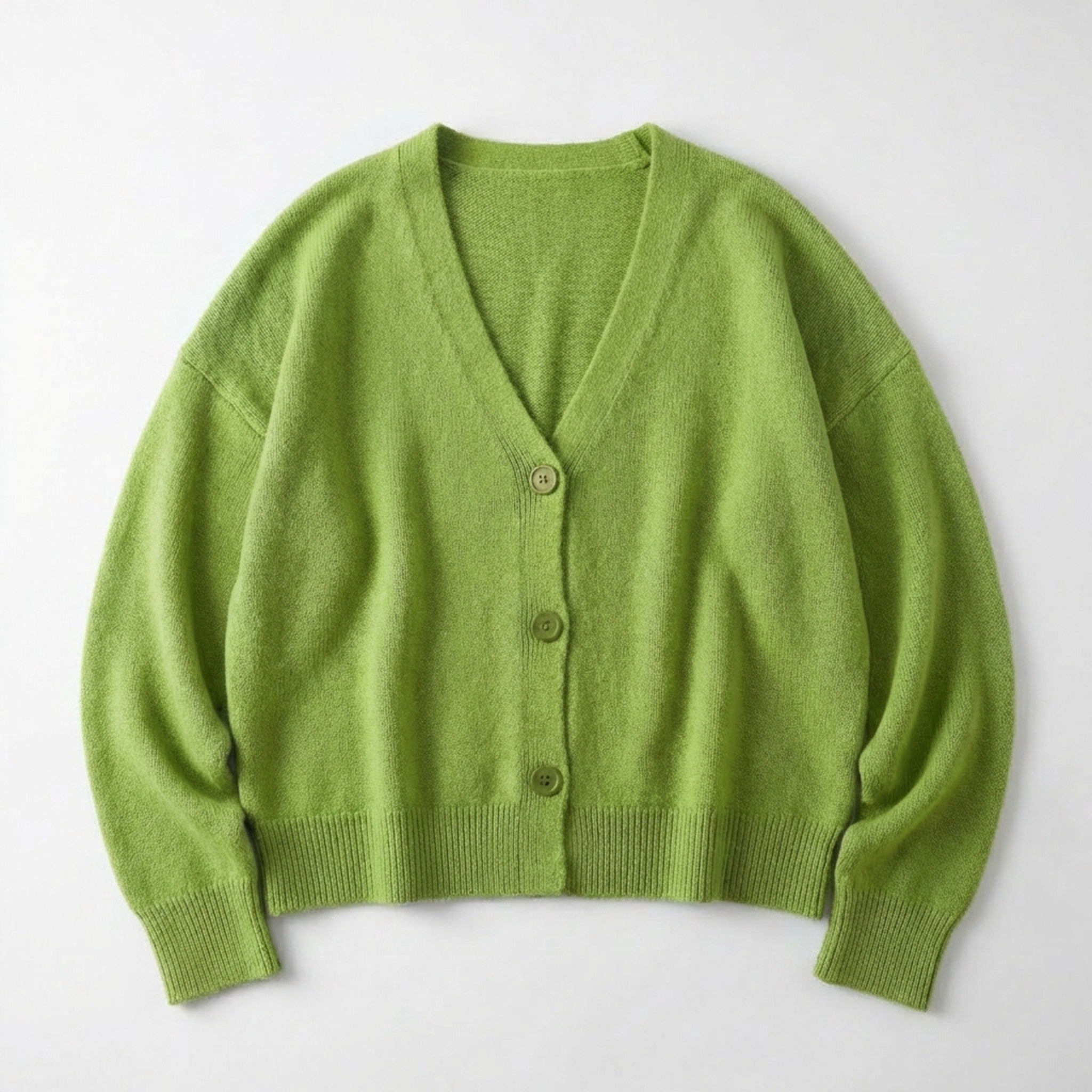 Women’s V Neck Button Cardigan – Long Sleeve Relaxed Fit