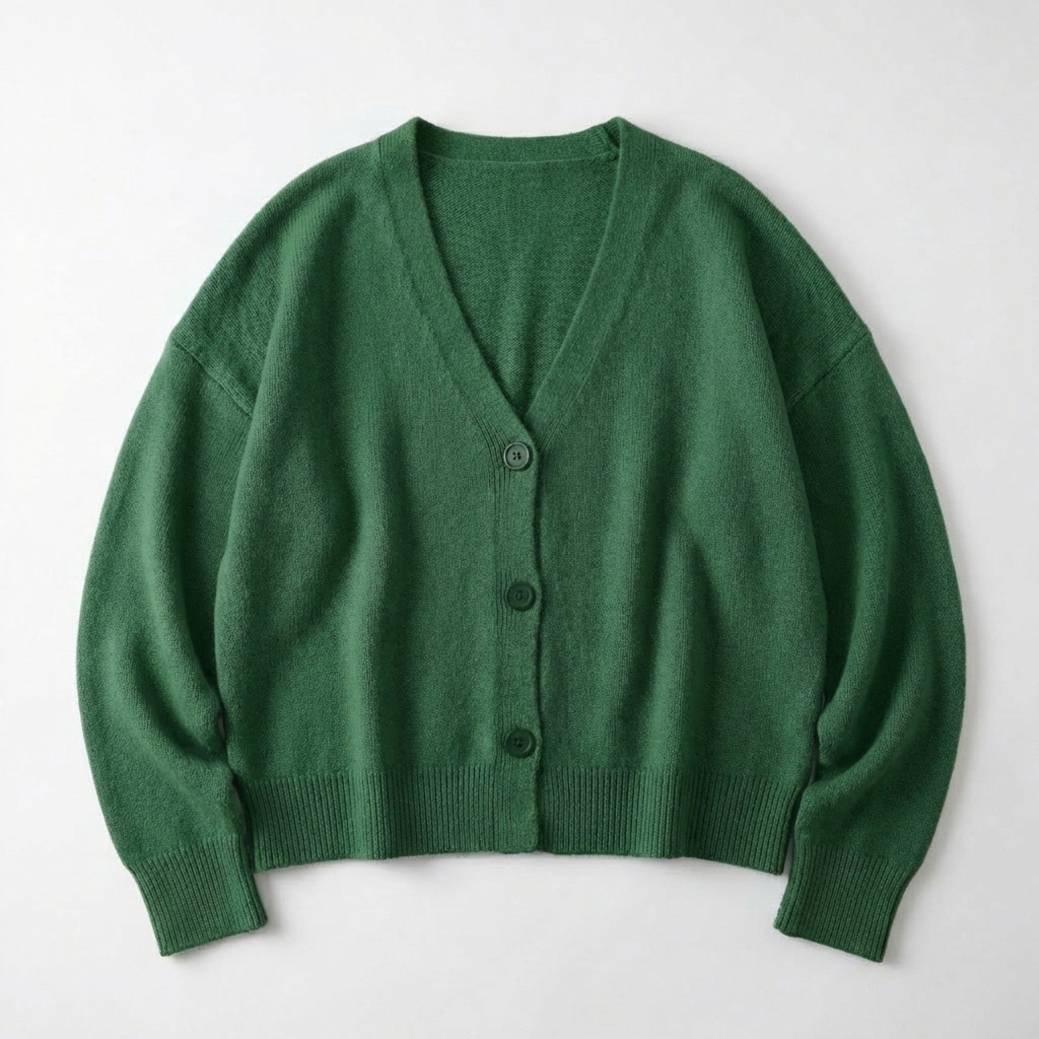 Women’s V Neck Button Cardigan – Long Sleeve Relaxed Fit