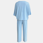 Women’s V-Neck Top and Wide Leg Trousers Two Piece Set