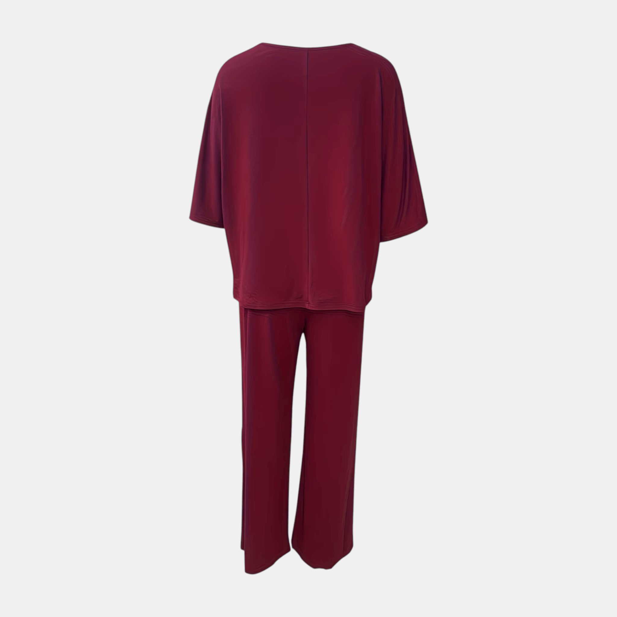 Women’s V-Neck Top and Wide Leg Trousers Two Piece Set