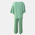 Women’s V-Neck Top and Wide Leg Trousers Two Piece Set