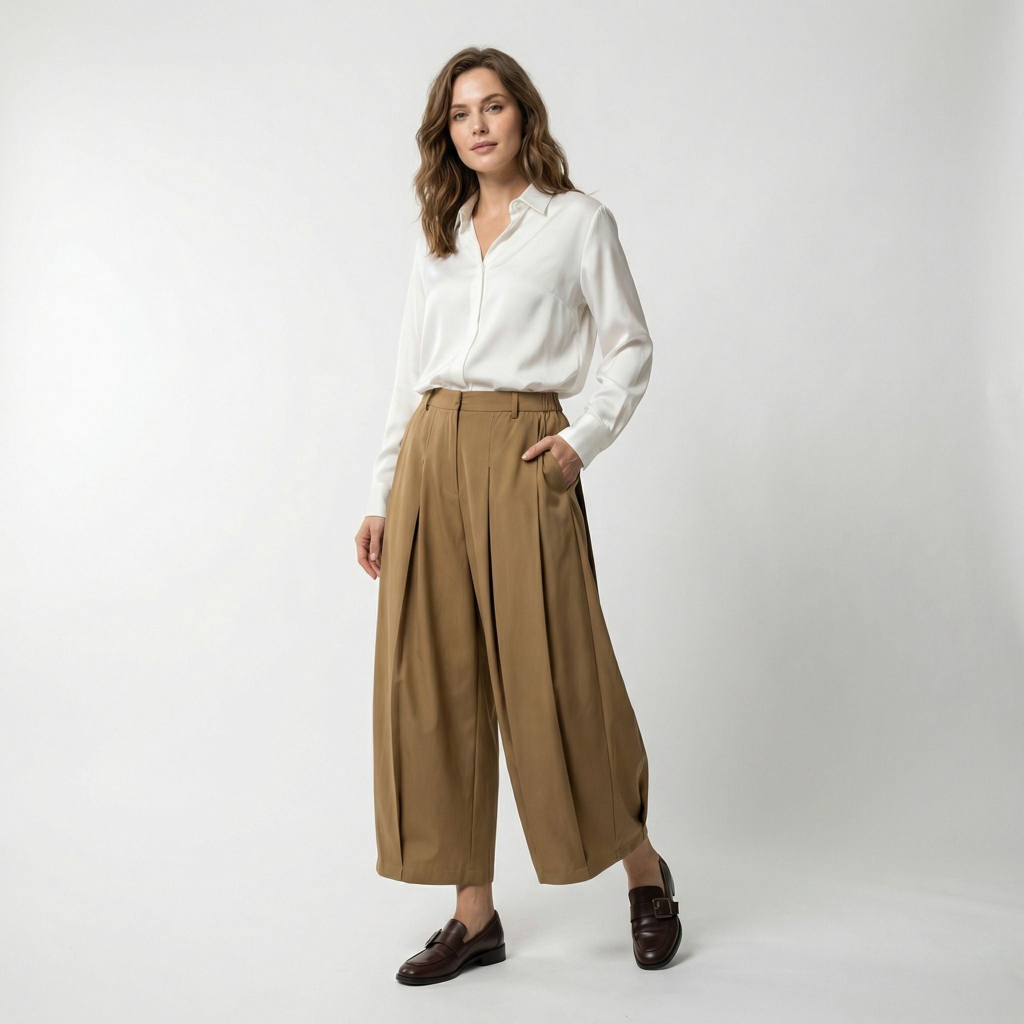 Women’s Wide-Leg Casual Pants – Clean Straight Fit Style