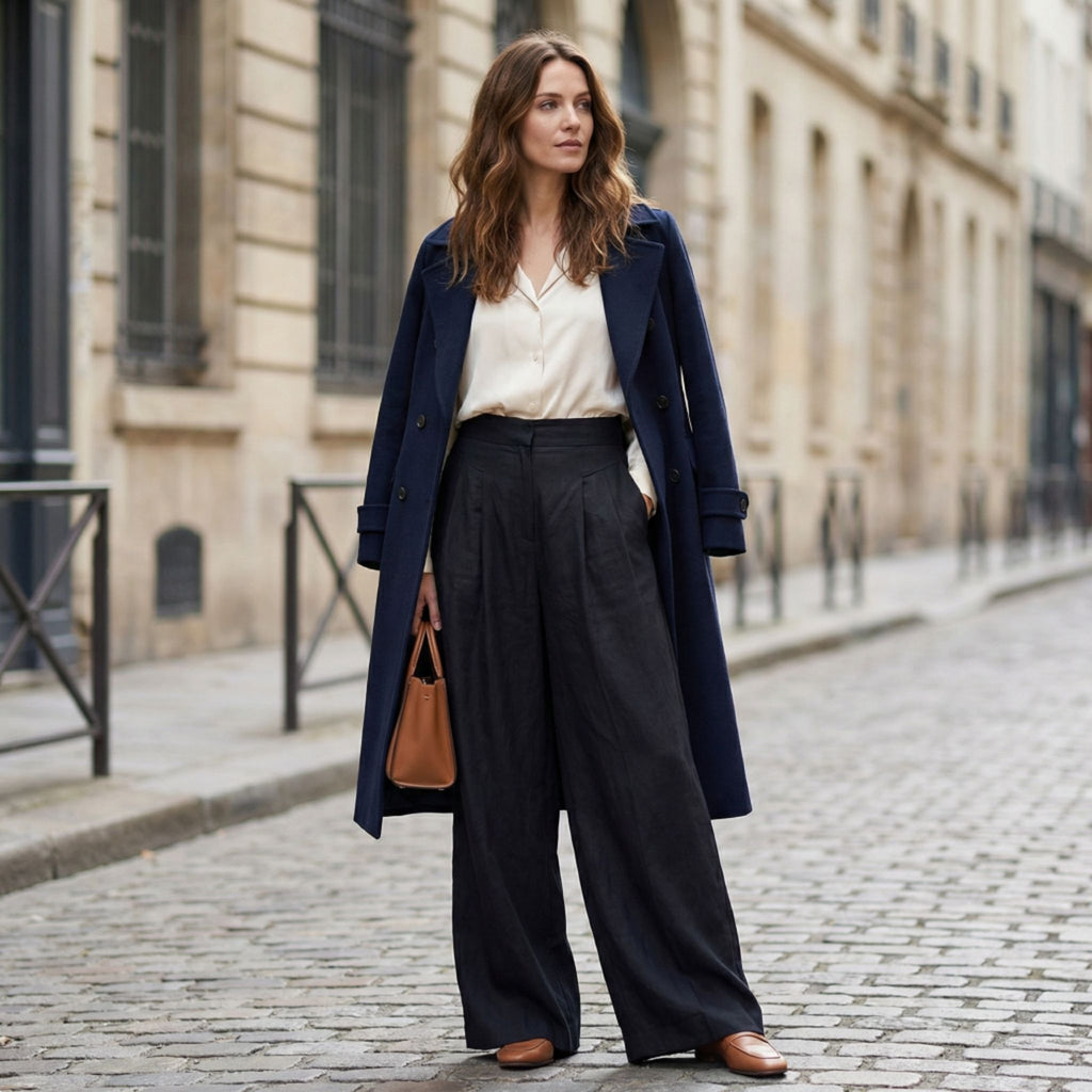 Women’s Wide-Leg Cropped Pants – Relaxed Vintage Style