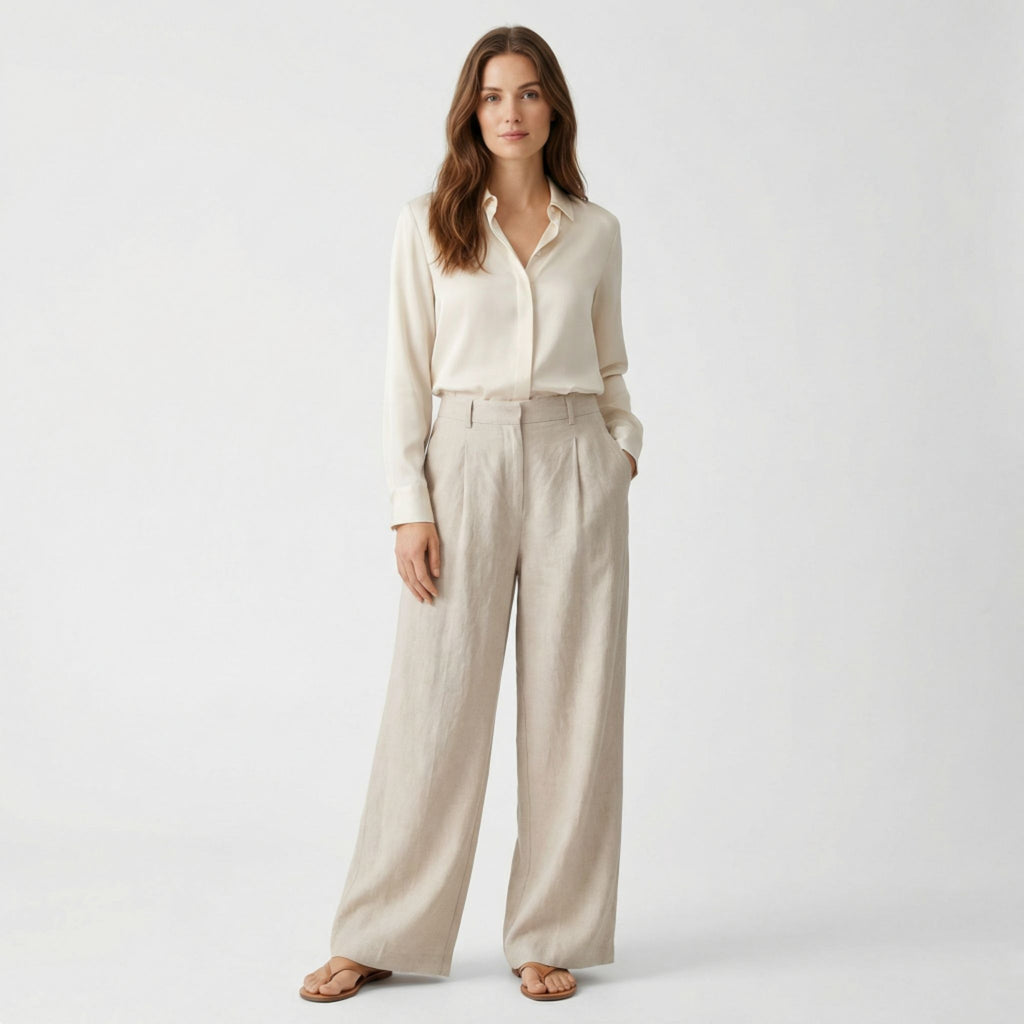 Women’s Wide-Leg Cropped Pants – Relaxed Vintage Style