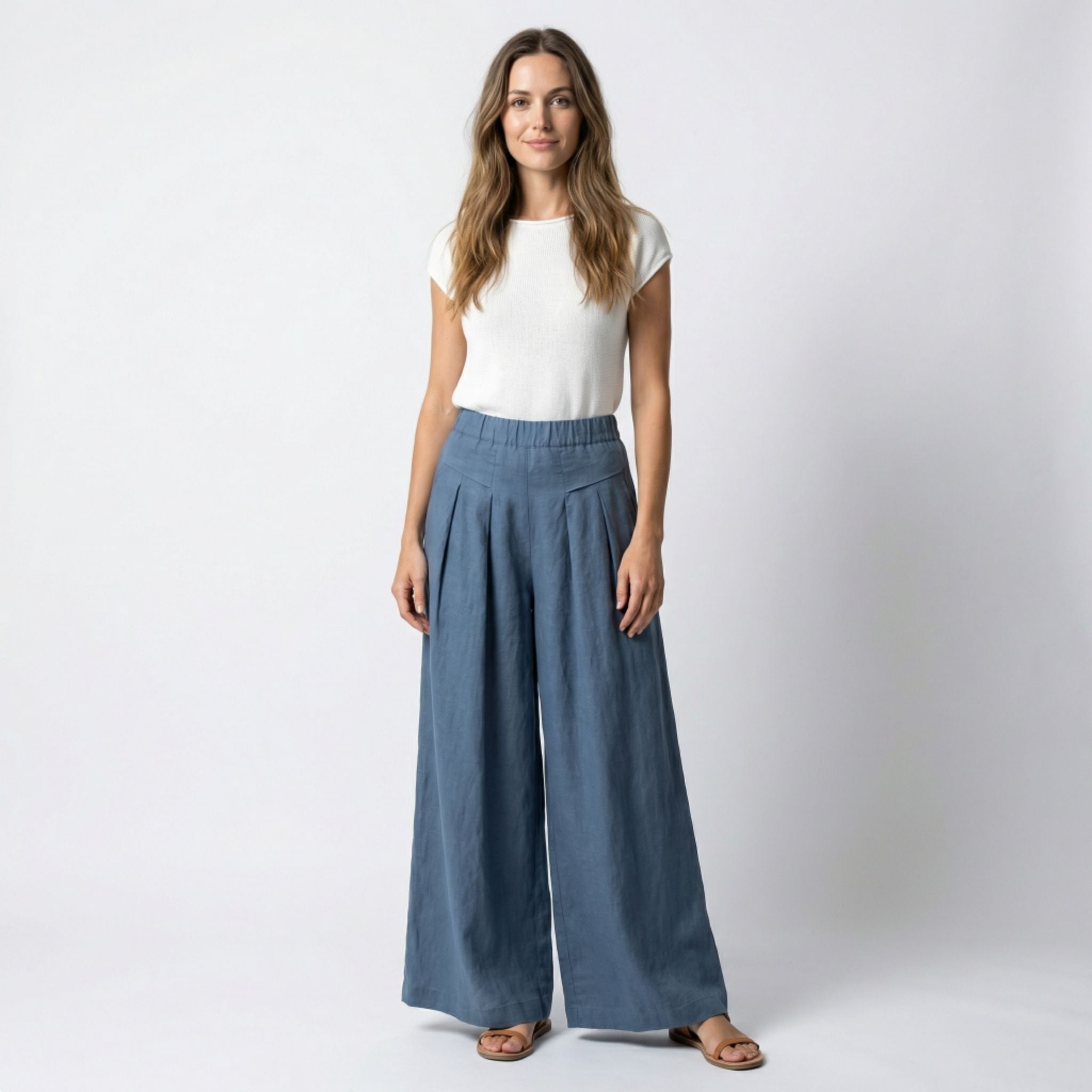 Women’s Wide-Leg Cropped Pants – Relaxed Vintage Style
